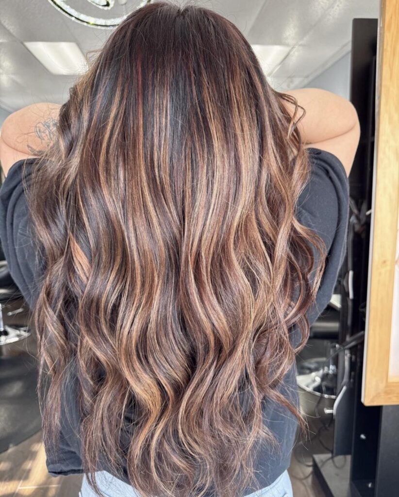 Mocha Highlights On Dark Hair