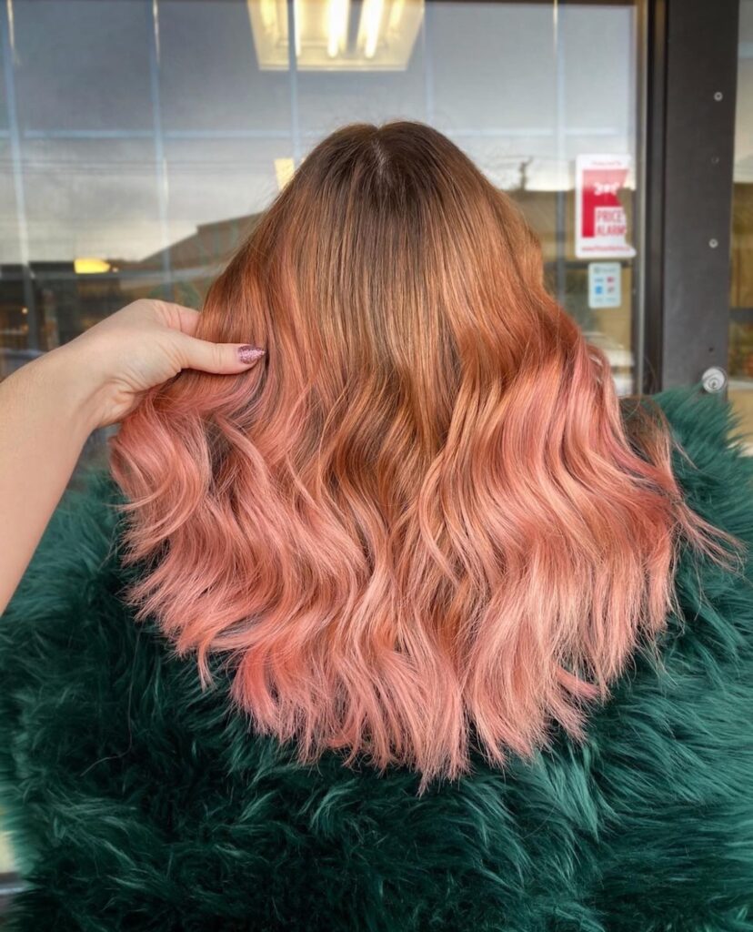 Peach Fuzz Rose Gold Balayage