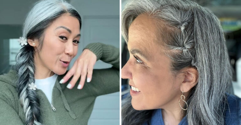 grey hair braids