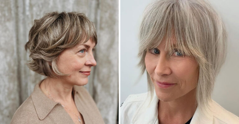 coupe courte avec frange pour les femmes de plus de 60 ans