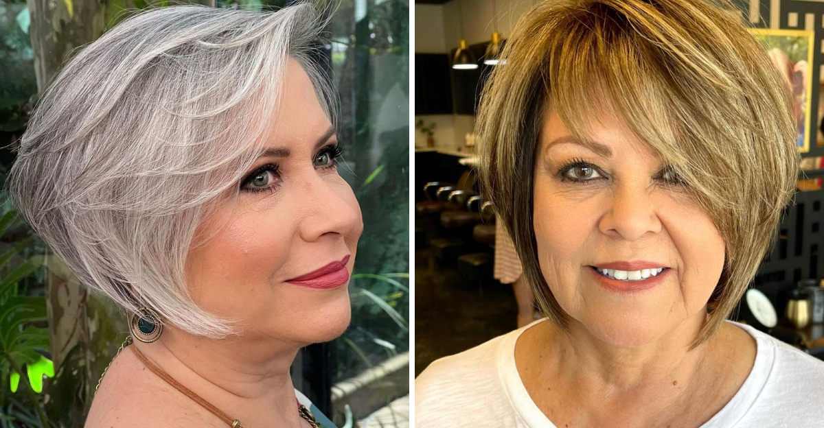 angled bobs for women over 60