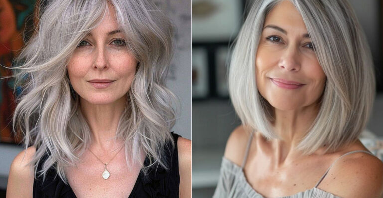 29 ideas de balayage plateado para mujeres maduras