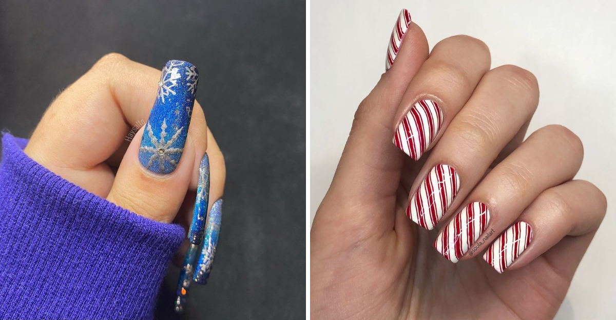 31 festivos diseños de uñas navideñas para despedir la temporada