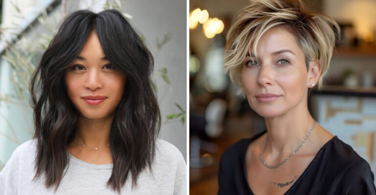 31 Cortes de cabelo lisonjeiros para mulheres com rostos redondos que você vai adorar