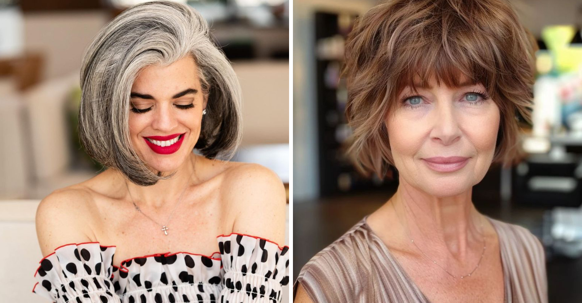 coupe de cheveux au carré pour les femmes de plus de 60 ans