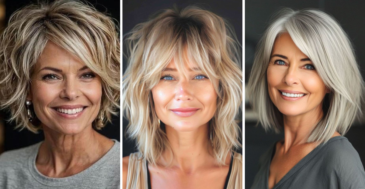 haircuts for women over 50 with thick hair