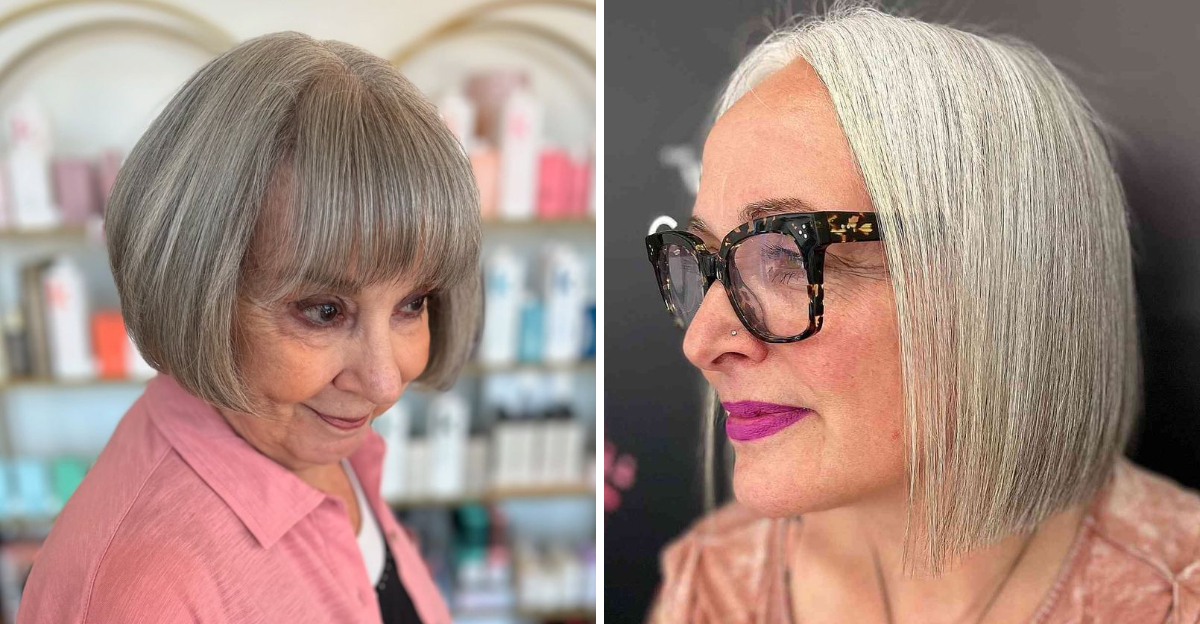 jaw-length haircuts for women over 60