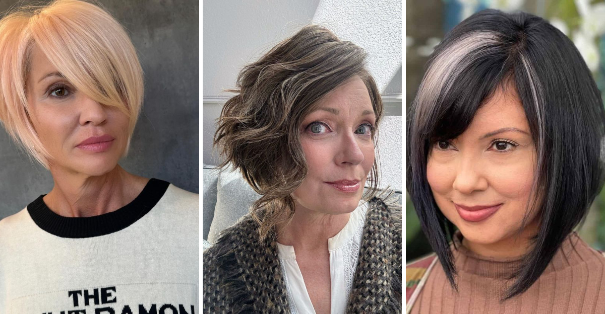 coupes de cheveux asymétriques pour les femmes de plus de 60 ans