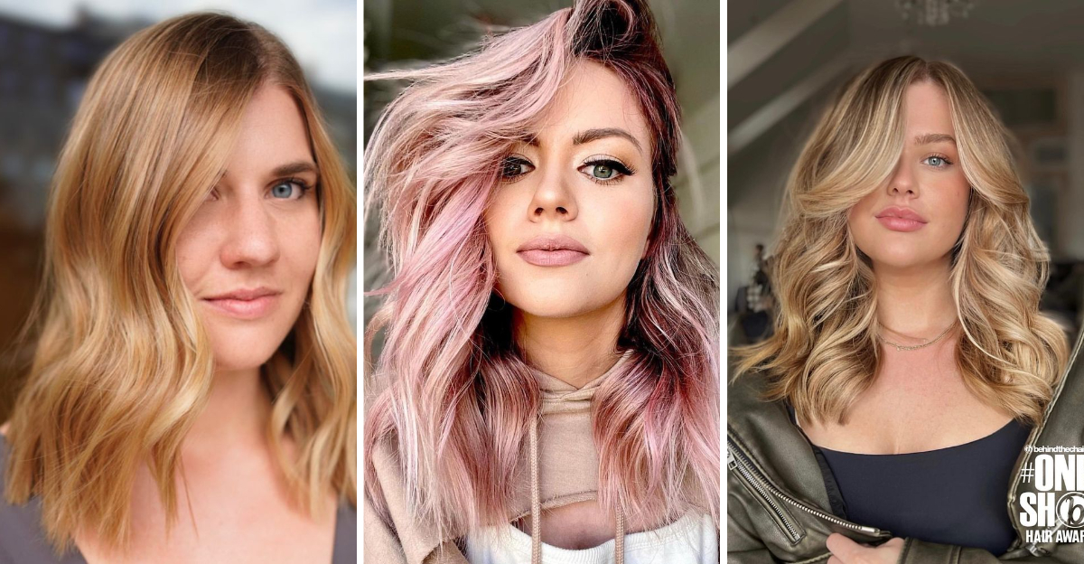 balayage per capelli biondi di media lunghezza