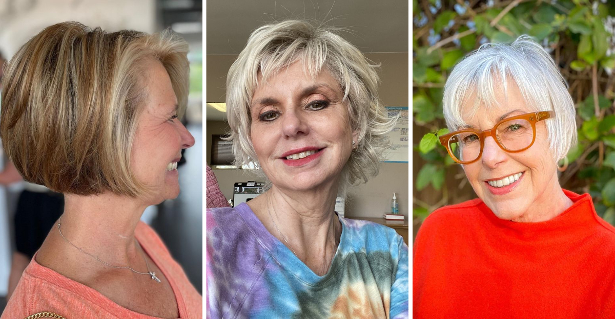 cheveux courts pour les femmes de plus de 60 ans