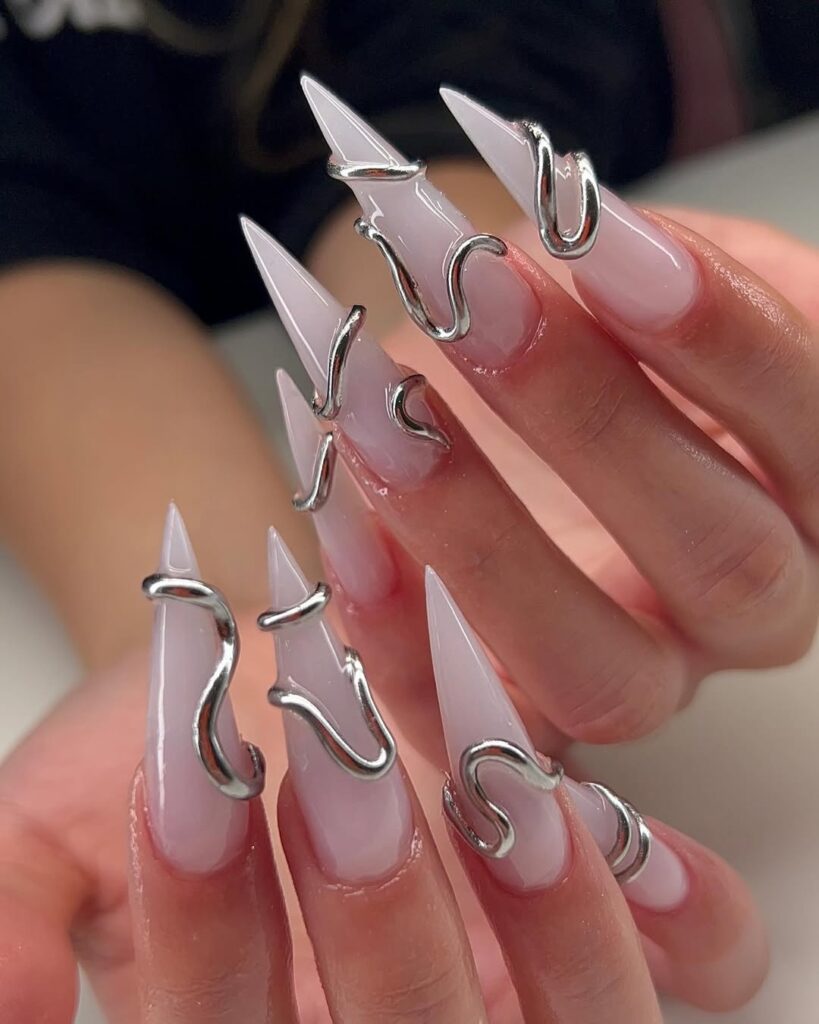 3d white nails