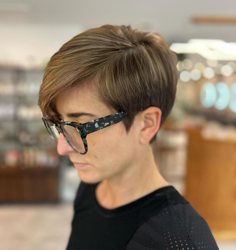 Balayage Pixie with Highlights