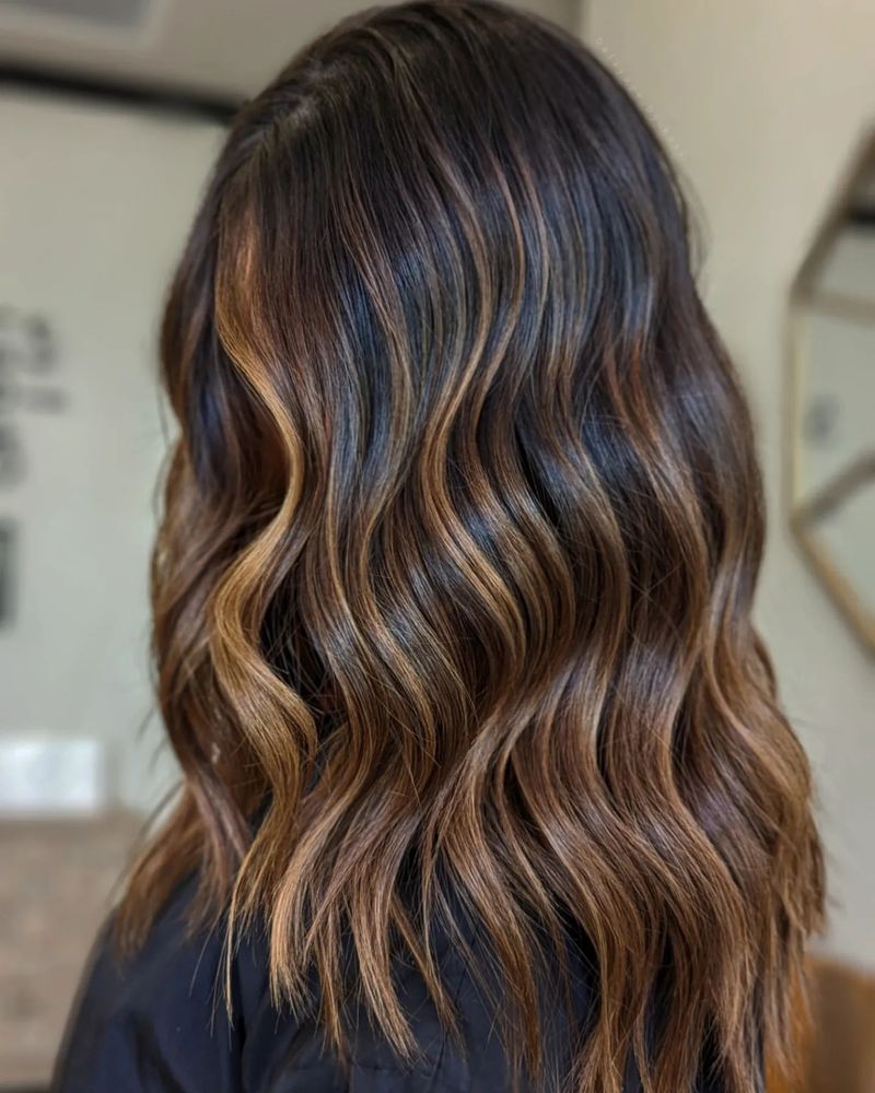 Balayage castanho caramelo