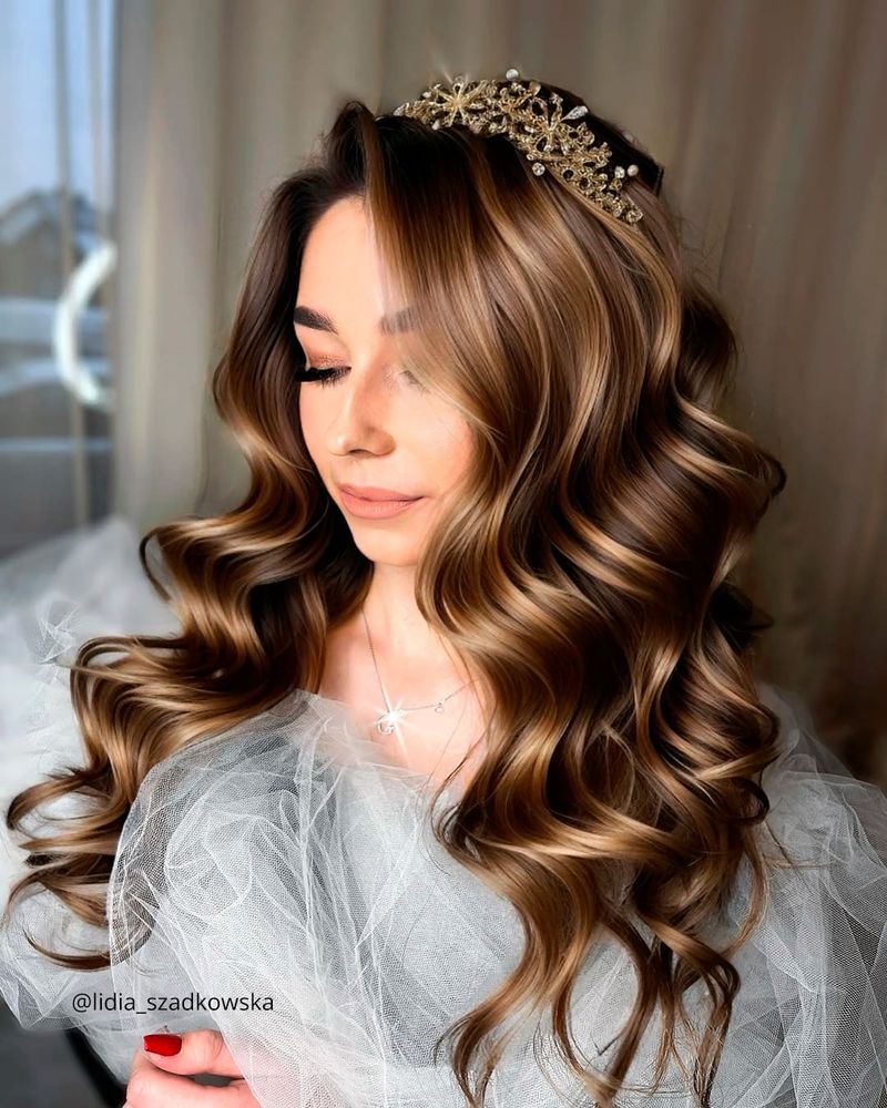 Cascading Curls With Tiara