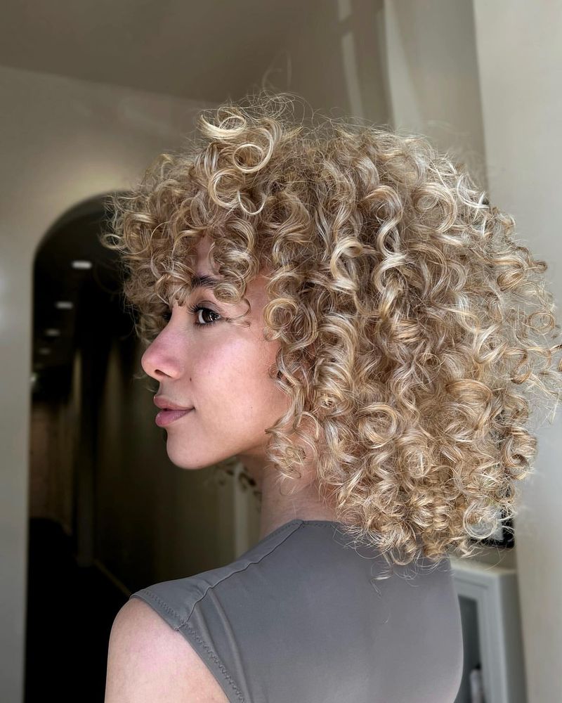 Curly Bob with Highlights