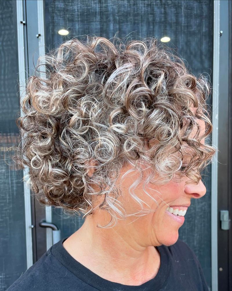 Curly Bob with Highlights