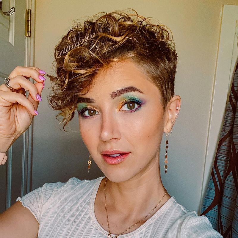 Curly Pixie with Undercut