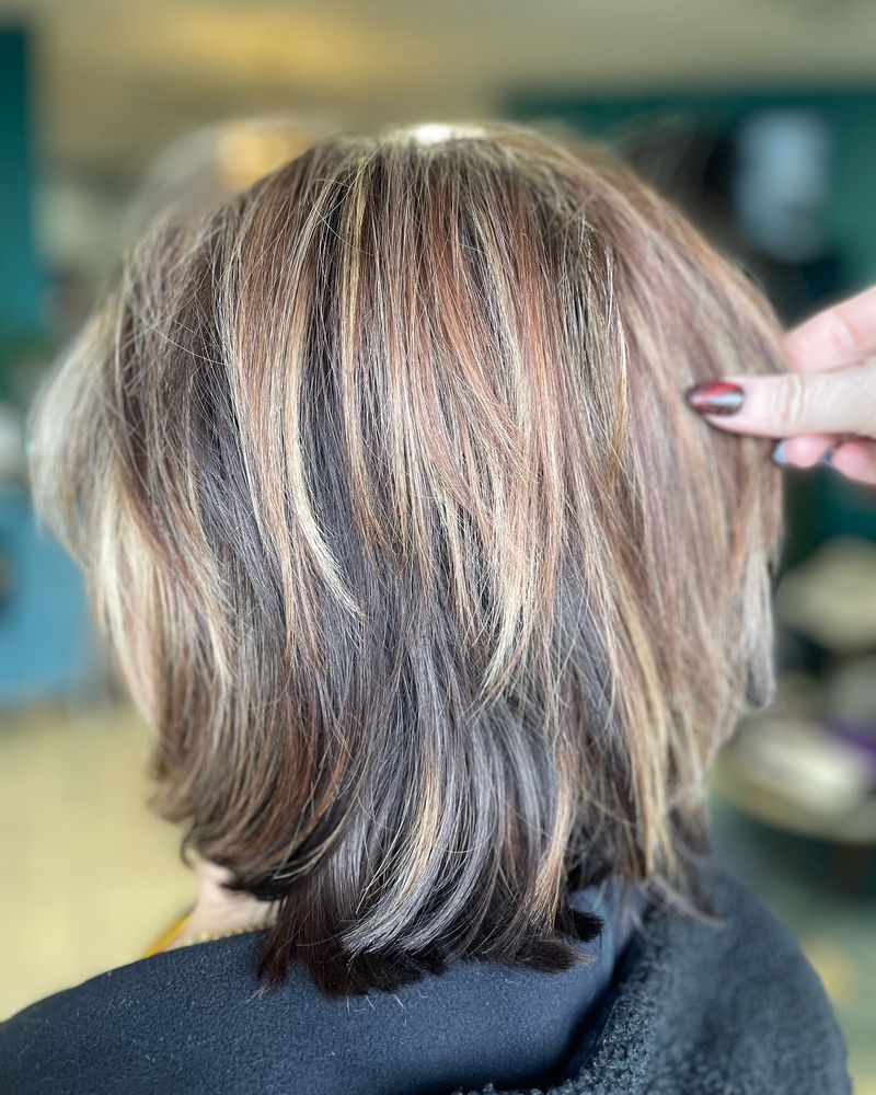 Curved Bob with Snowy Highlights