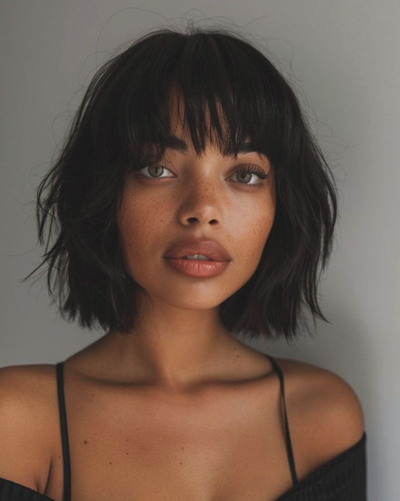 Elegant Bob with Wispy Bangs