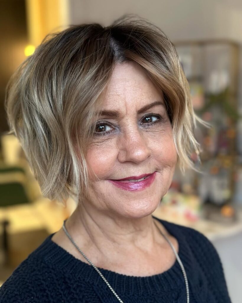 fashionable bob with balayage