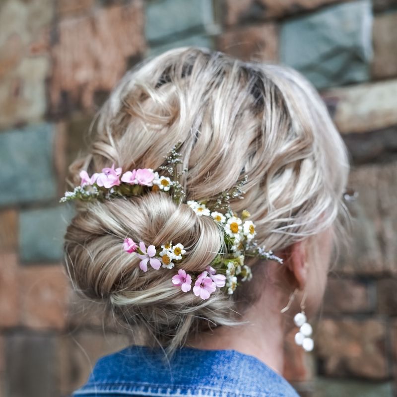 Floral-Adorned Bun