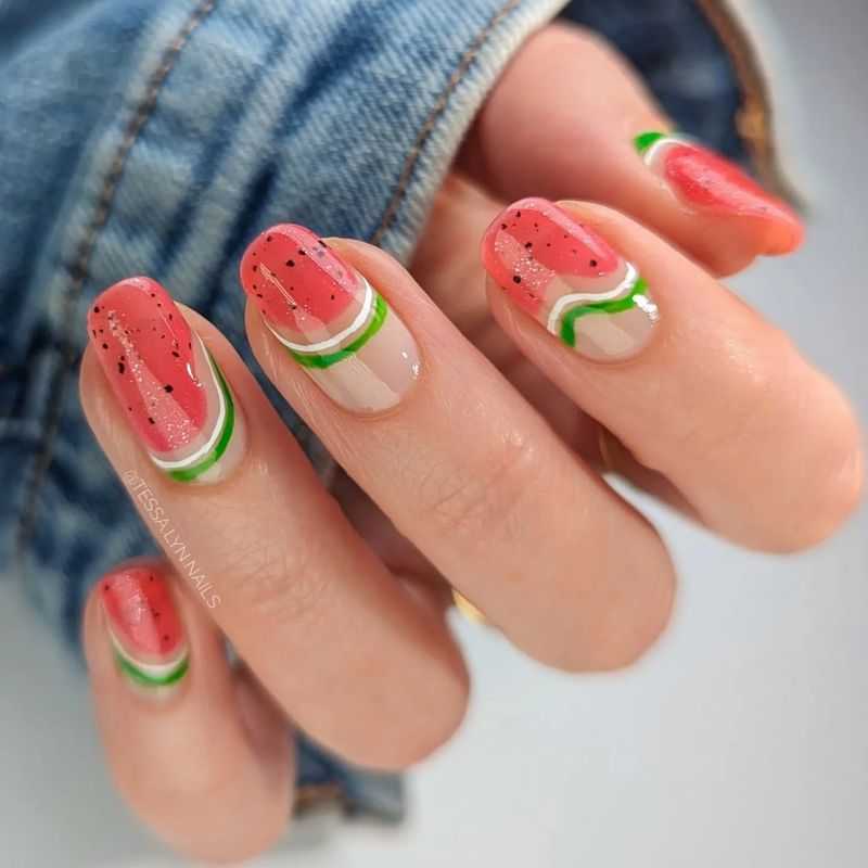 Unhas divertidas com frutas