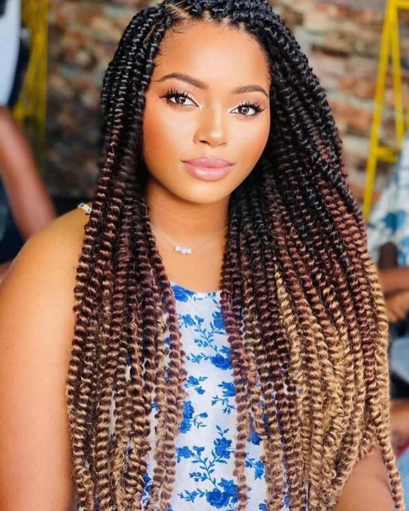 Ghana Braids with Colorful Extensions