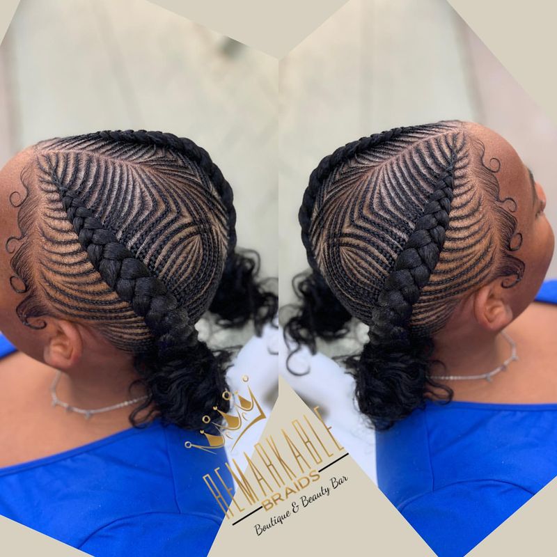 Ghana Braids with Double Buns