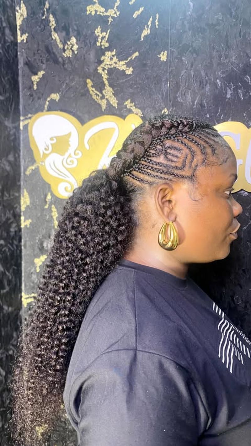 Ghana Braids with a Crown Braid