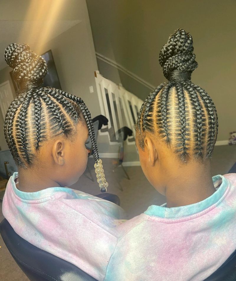 Ghana Braids with a Top Knot