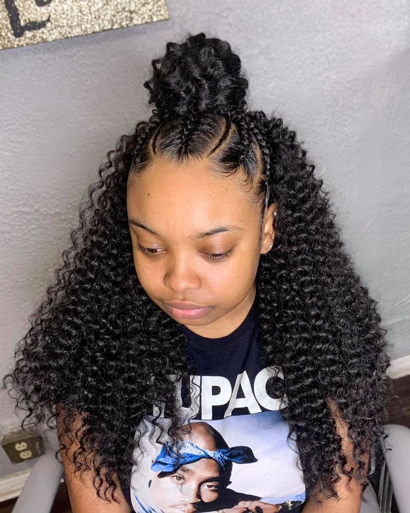 Half-Up Half-Down Crochet Braids