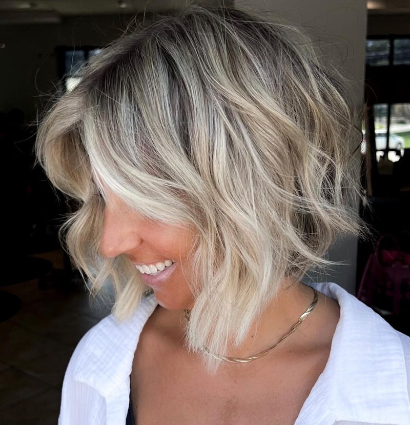 Bob stratificato con balayage