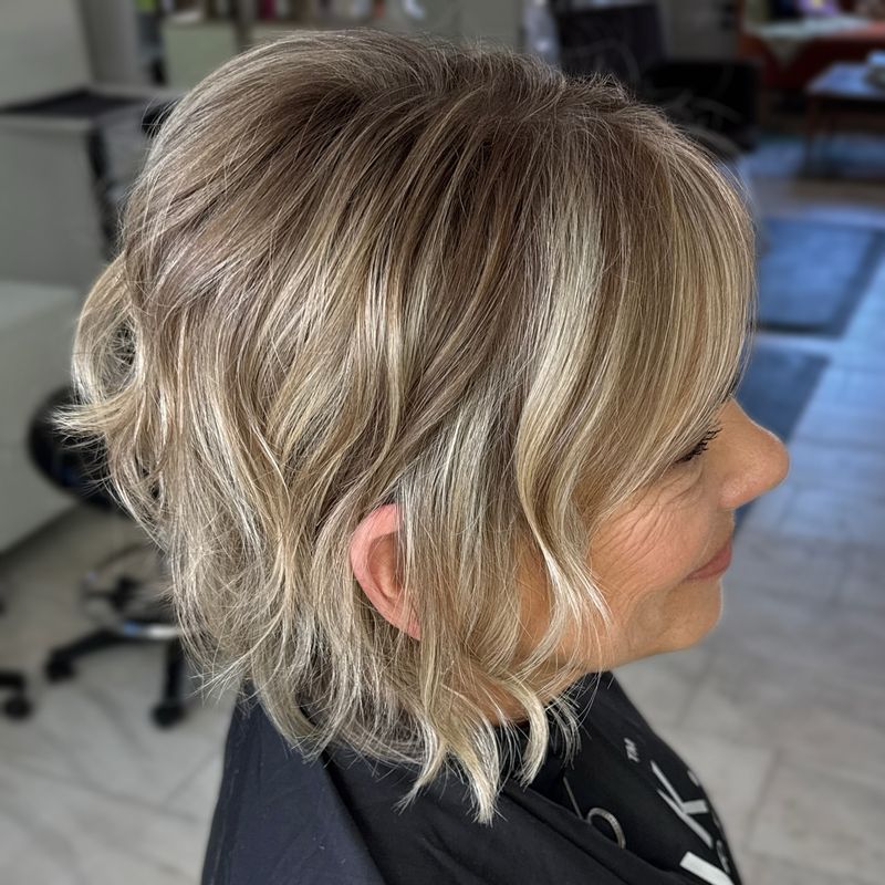 Layered Lob with Soft Curls