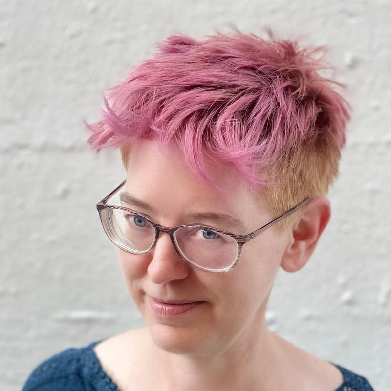 Layered Pixie with Rose Gold Hues