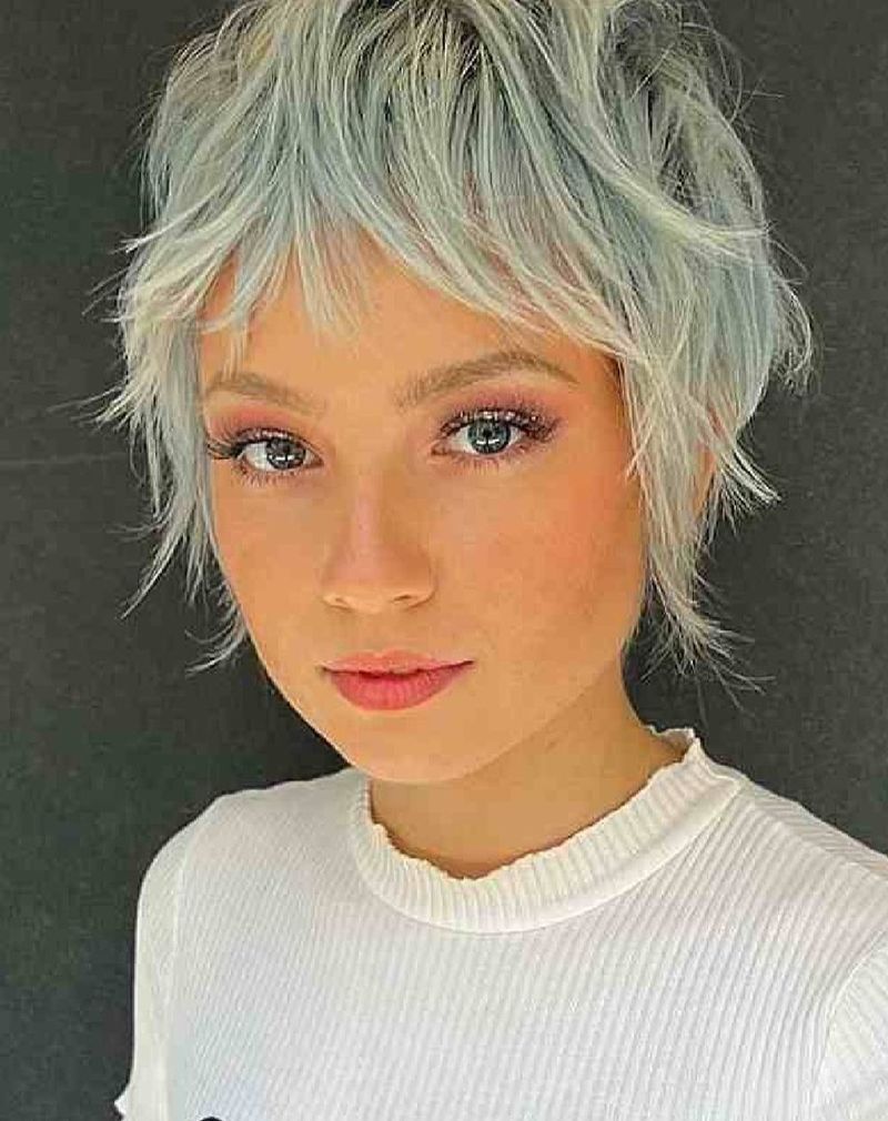 Layered Pixie with Shaggy Bangs