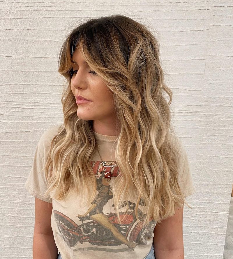 Shag con Balayage moderno