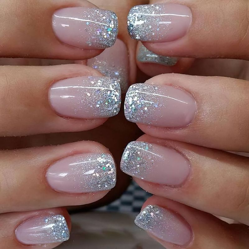 Silver Glitter Ombre