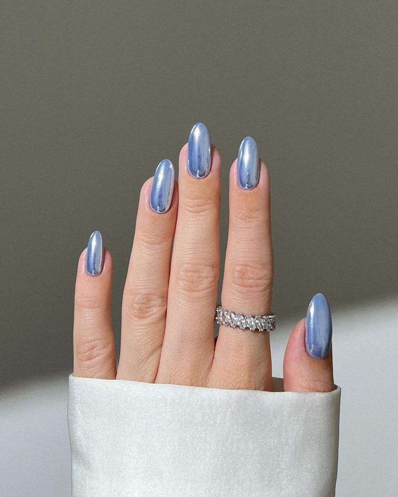 Sleek Chrome Nails