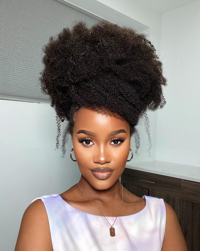 Textured Afro Bun