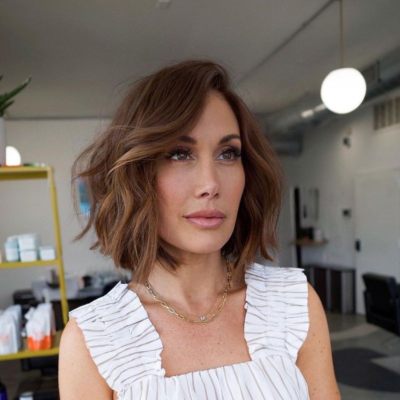 Wavy Bob with Soft Bangs