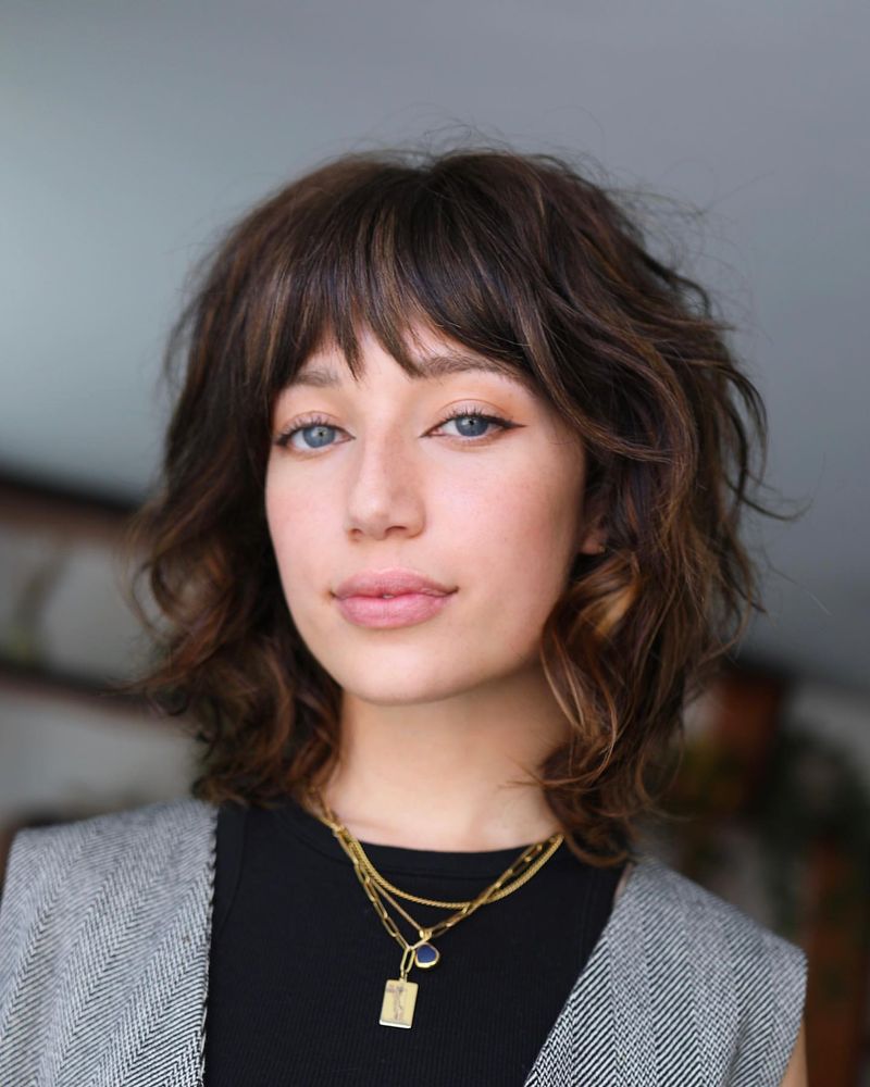 Wavy Shag with Bangs