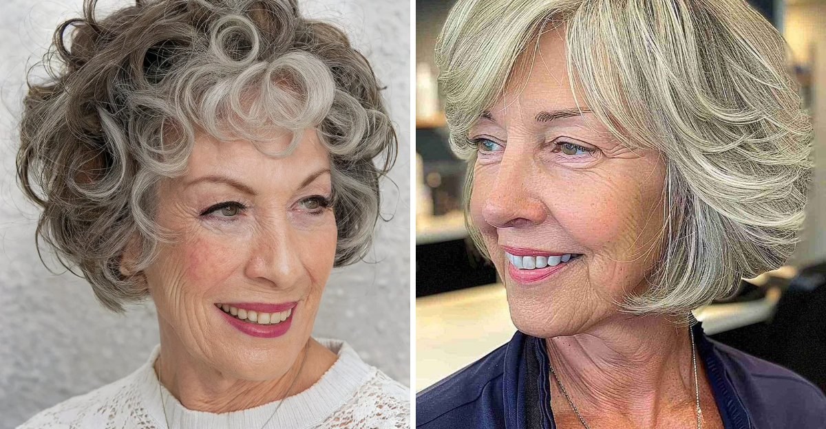 short bob with bangs for women over 70