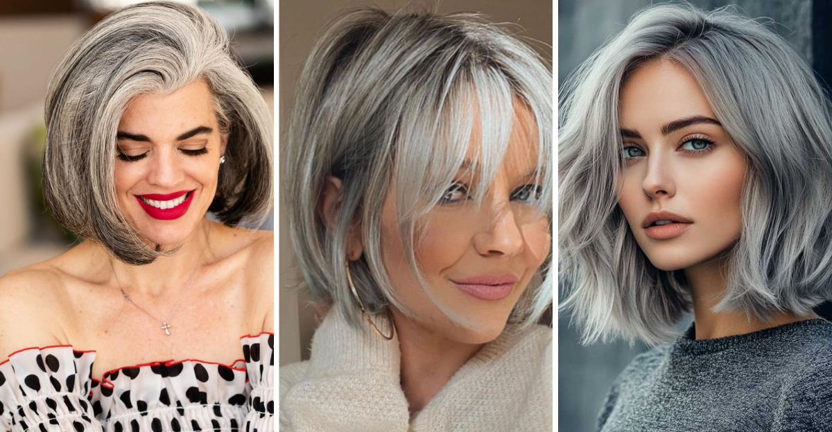 grey bob hairstyle