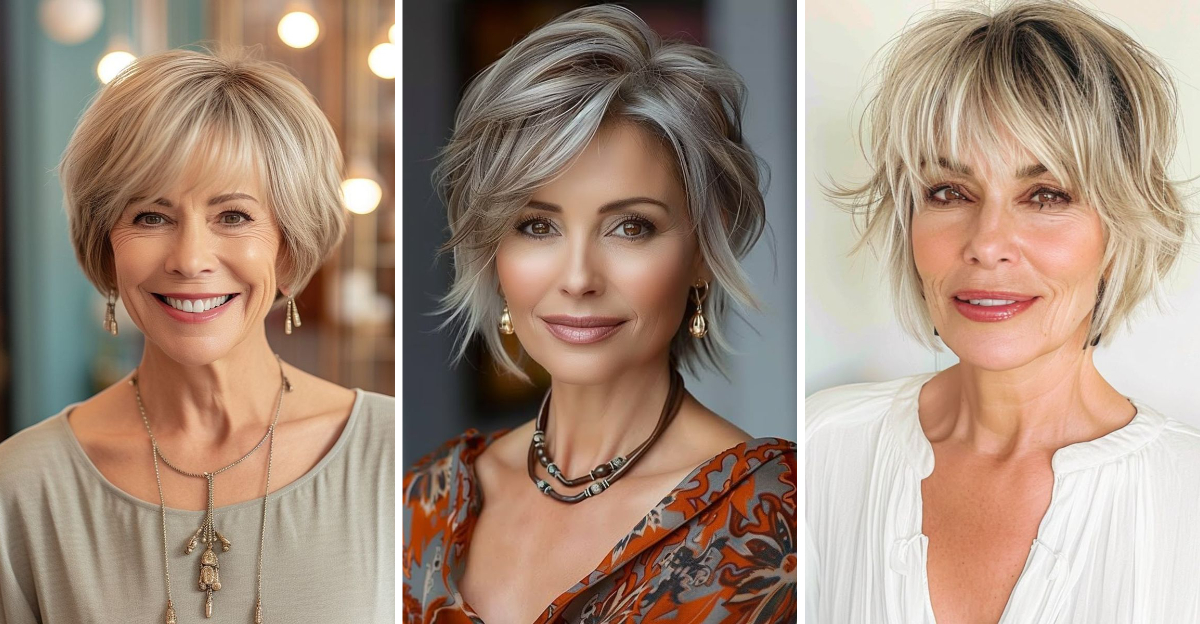 cortes de cabelo à altura do queixo para mulheres com mais de 60 anos