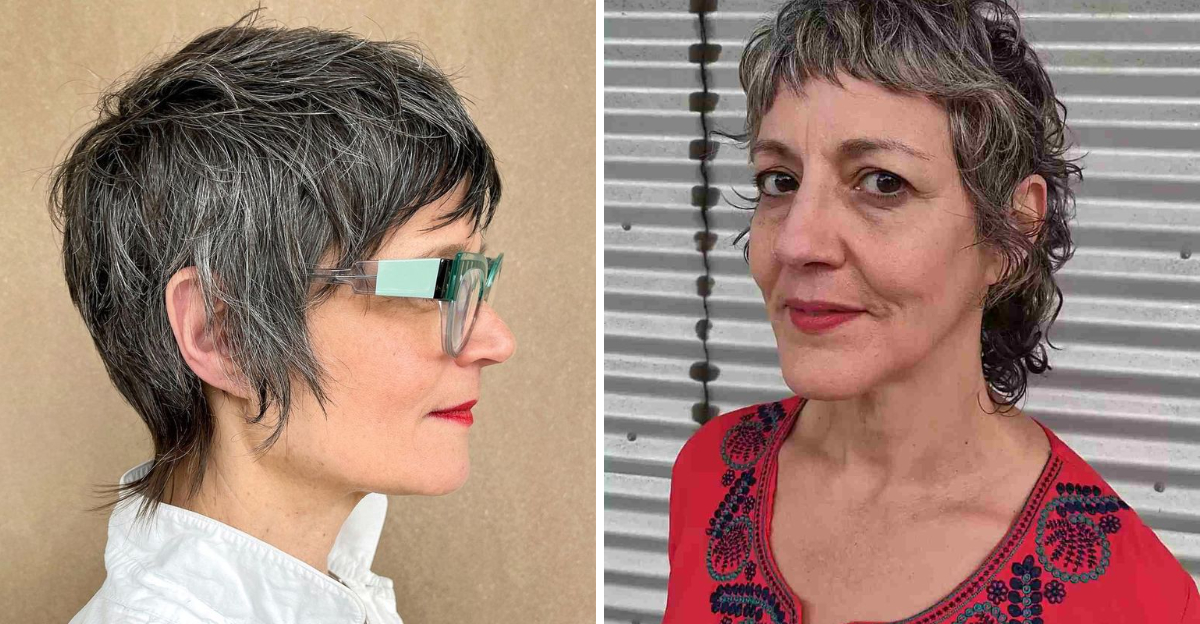 pixie shag para mulheres com mais de 60 anos