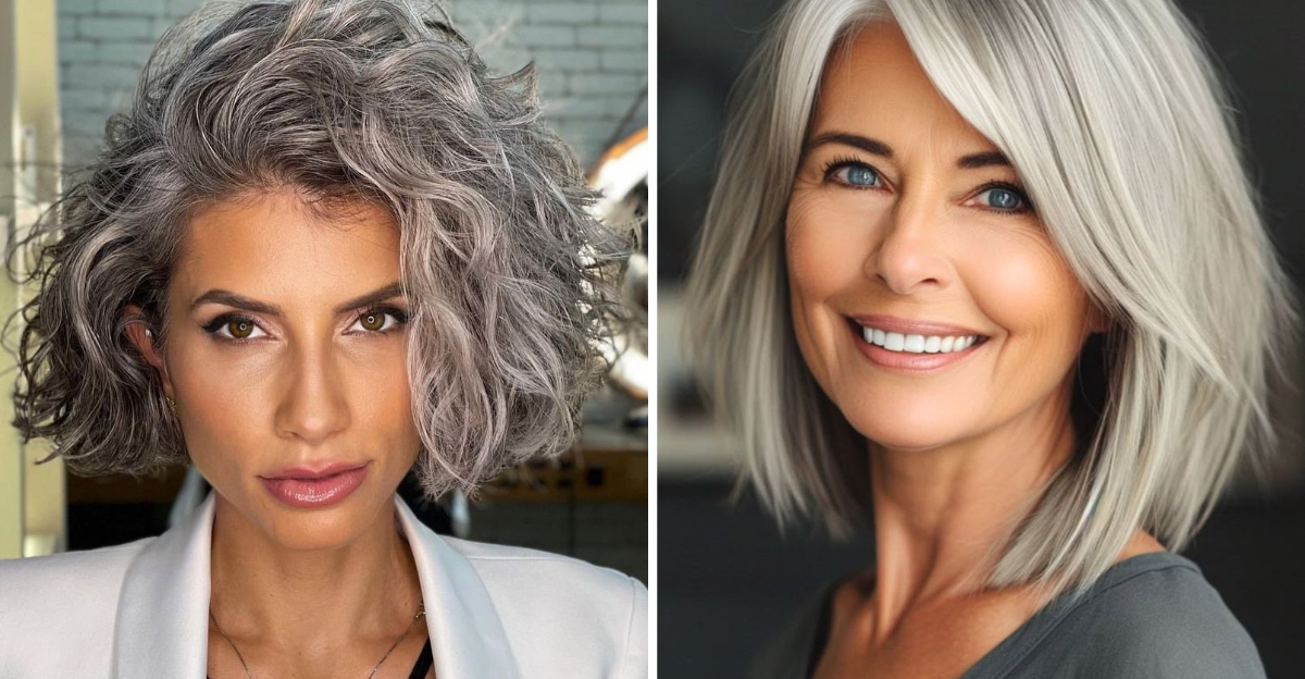 hairstyles for women over 50 with gray hair