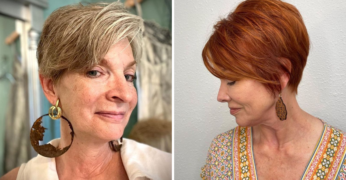 long pixie cuts for older women