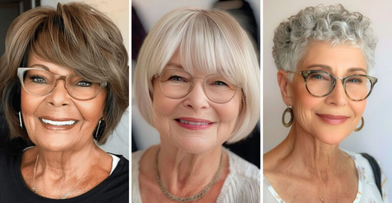 hairstyles for women over 70 with glasses