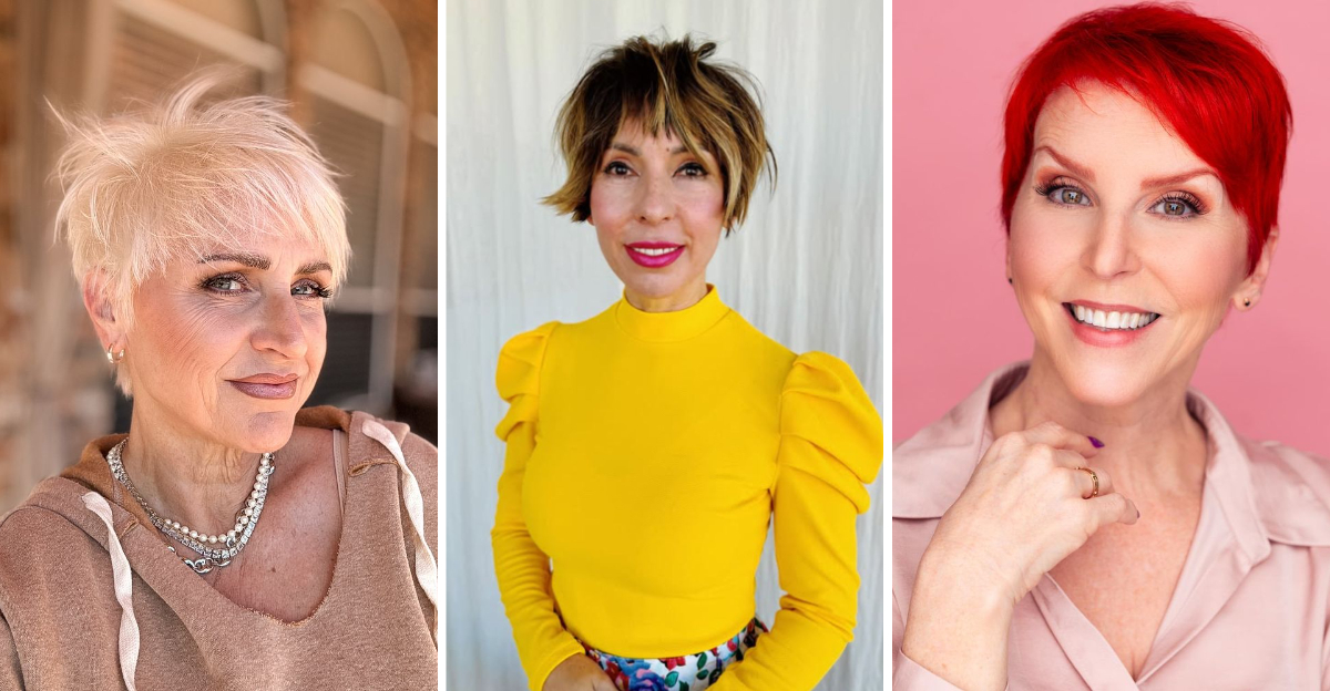 Coupe pixie hachée pour les femmes de plus de 60 ans