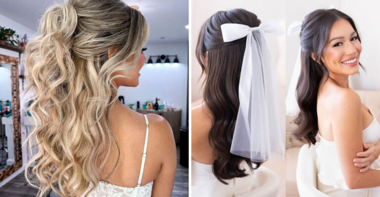 32 Stunning Half-Up Half-Down Wedding Hairstyles For A Dreamy Bridal Look
